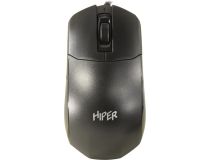 HIPER Optical Mouse OM-1900 Black  (RTL) USB 3btn+Roll