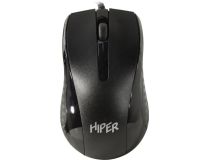 HIPER Optical Mouse OM-1000 Black  (RTL) USB 3btn+Roll