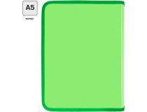 Папка для тетрадей Silwerhof 671957 Gems A5 210х260х25мм 1отд. зеленый пластик на молнии