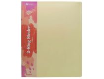 Папка на 2-х кольцах Бюрократ Pastel PAST0812/2RYEL A4 пластик 0.5мм кор.27мм торц.карм с бум. встав желтый