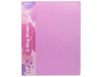 Папка на 2-х кольцах Бюрократ Pastel PAST0812/2RPINK A4 пластик 0.5мм кор.27мм торц.карм с бум. встав розовый