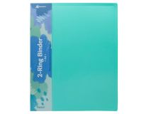Папка на 2-х кольцах Бюрократ Pastel PAST0812/2RGRN A4 пластик 0.5мм кор.27мм торц.карм с бум. встав мятный