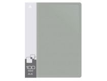 Папка с 100 прозр.вклад. Бюрократ -BPVN100GREY A4 пластик 0.8мм торц.карм с бум. встав серый