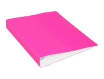 Папка метал.пруж.скоросш. Бюрократ Double Neon DNE07PPINK A4 пластик 0.7мм кор.27мм карм.прод.внут. розовый