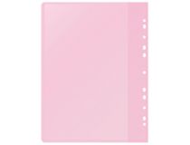 255120-03 Папка-скоросшиватель Silwerhof A4 прозрач.верх.лист 10 вкладышей боков.перф. полипропилен розовый