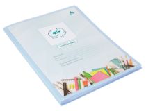 Папка-портфолио с 40 прозр.вклад. Бюрократ Gems GEMPP40AZURE A4 пластик 0.7мм карм.на лиц.стор. голубой топаз