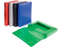 Папка-короб на резинке Бюрократ -BA40/07 пластик 0.7мм корешок 40мм A4 ассорти