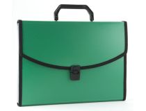 Портфель Бюрократ -BPP13LGRN 13 отдел. A4 с окантовкой пластик 0.7мм зеленый