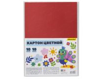 Картон цветной Silwerhof немелованная 10л. A4 Веселый павлин 230г/м2 1диз. ПЭТ
