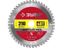 Зубр 36914-210-30-48_z01 ЗУБР Чистый рез 210 x 30/20мм 48Т, диск пильный по дереву