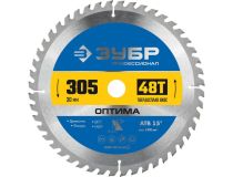 Зубр 36903-305-30-48_z01 ЗУБР Оптима 305 x 30мм 48Т, диск пильный по дереву