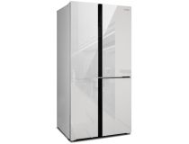 Холодильник Hyundai CS6073FV белое стекло (трехкамерный)