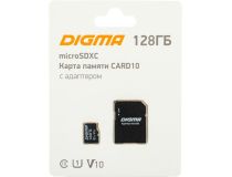 Digma DGFCA128A01 microSDXC 128Gb UHS-I U1 Class10 V10 + microSD-- SD Adapter