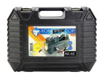 NOVA BRIGHT АК-65 Компрессор двухпоршневой, до 65 л/мин.,140 PSI, 12В, металл корпус, LED-фонарь, пластик.кейс 47160