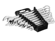 ЕРМАК 736-097 Набор ключей рожково-накидных, 8 предм. 8-19мм, полированные CRV, пластик холдер