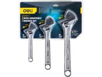 DL006A-3 Deli Набор из 3-х разводных гаечных ключей Deli DL006A-3 (150/200/250 мм)