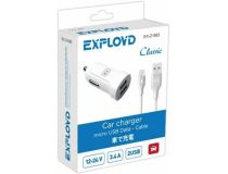 EXPLOYD EX-Z-583 micro USB 3.4А 2.4А+1А 2хUSB белый Classic