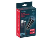 EXPLOYD EX-Z-1447 АЗУ Type-C 2.4A 2хUSB чёрный