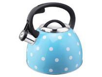 MALLONY Чайник из нерж стали со свистком Maestria (голубой в белый горошек) 2,5 л (005175)