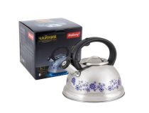 MALLONY Чайник из нерж. стали MAL-0417B с рисунком, меняющим цвет (3,0 литра, со свистком, капсульное дно) (002103)