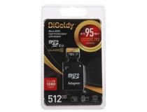 DIGOLDY MicroSDXC 512GB Class10 + адаптер SD (95MB/s)