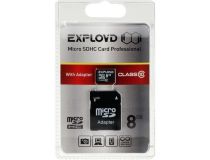EXPLOYD MicroSDHC 8GB Class10 + адаптер SD