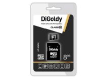 DIGOLDY 8GB microSDHC Class10 + адаптер SD