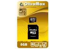 OLTRAMAX MicroSDHC 8GB Class10 + адаптер SD