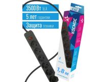 Сетевой фильтр Космос FKsm1.8m-6G(B)16A 1.8м (6 розеток)