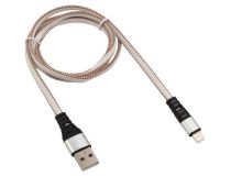 REXANT (18-7056) Кабель REXANT USB-Lightning 2.4 A, 1 м, белая нейлоновая оплетка