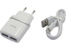 Hoco C12 White 047766 Зарядное устройство USB (Вых. DC5V, 2xUSB,кабель Lightning)