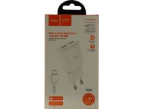 Hoco C88A White Зарядное устройство USB (Вых.DC5V, 2xUSB, кабель Lightning)