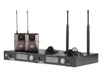 Радиосистема [T-521UL] ITC, UHF двухканальная радиосистема с двумя петличными микрофонами. LCD дисплей. True Diversity.