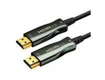 Кабель HDMI Wize [AOC-HM-HM-25M] оптический, 25 м, 4K/60HZ 4:4:4, v.2.0, ARC, 19M/19M, HDCP 2.2, Ethernet, черный, коро