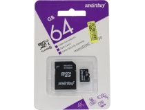 SmartBuy SB64GBSDCCTV microSDXC 64Gb Class10 UHS-I U3 V30 + microSD-- SD Adapter