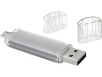 13600-DCFSSM08 Флеш накопитель 8GB Mirex Smart, OTG, USB 2.0/MicroUSB, Серебро