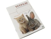 Тетрадь для записи английских слов. Котенок и кролик