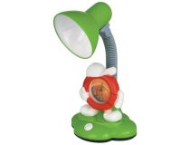 CAMELION KD-388 C05 зелёный (Светильник настольный с часами, 230В, 40Вт, E27)