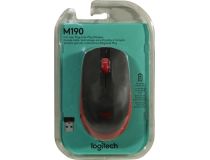 Logitech Wireless Mouse M190 Red 910-005904 (RTL) USB 3btn+Roll, беспроводная