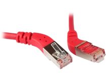 232961 Hyperline PC-APM-STP-RJ45/R45-RJ45/R45-C5e-5M-LSZH-RD П-корд F/UTP угл, экр, прав. 45°-прав. 45°,Cat.5e , 5 м,кр