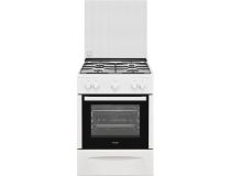 430124 Плита Газовая Weissgauff WGS G1G02 W белый (стеклянная крышка) реш.сталь