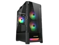 Корпус Cougar Duoface RGB, 2х140мм + 1x120mm ARGB Fan, ARGB Fan Hub, без БП, черный, ATX