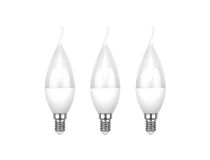 604-047-3 Лампа светодиодная REXANT Свеча на ветру (CW) 7.5 Вт E14 713 Лм 6500 K холодный свет (3 шт./уп.)