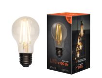 604-076 Лампа филаментная Груша A60 11,5Вт 1380Лм 2700K E27 прозрачная колба REXANT