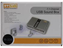 STLab M-330 USB Sound BOX (USB2.0)Analog 2In/7.1Out,Digital In/Out,16Bit/48kHz
