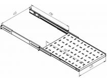 NT/C3Solutions SSl580G/C3.SH0508 Полка 19 выдвижная с направляющими, серая L=580 мм, перфорированная