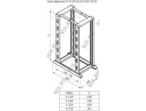 NT R3320 G Стойка 19 двухрамная раздвижная, серая 33U 600x495-790