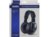 Наушники SVEN CD-860/AP-860V Black (шнур 2.5м, с регулятором громкости)