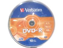 DVD-R Disc Verbatim  4.7Gb 16x  уп. 10 шт  на шпинделе 43523 