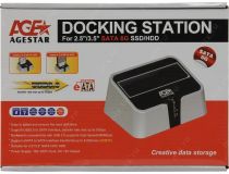 AgeStar 3UBT2(6G)-Silver SATA Docking Station (для внешнего подключения 3.5 /2.5 SATA устройств, USB3.0)